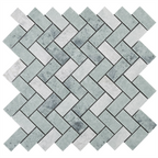 Natural Marble Orient Green Herringbone Honed Mosaic