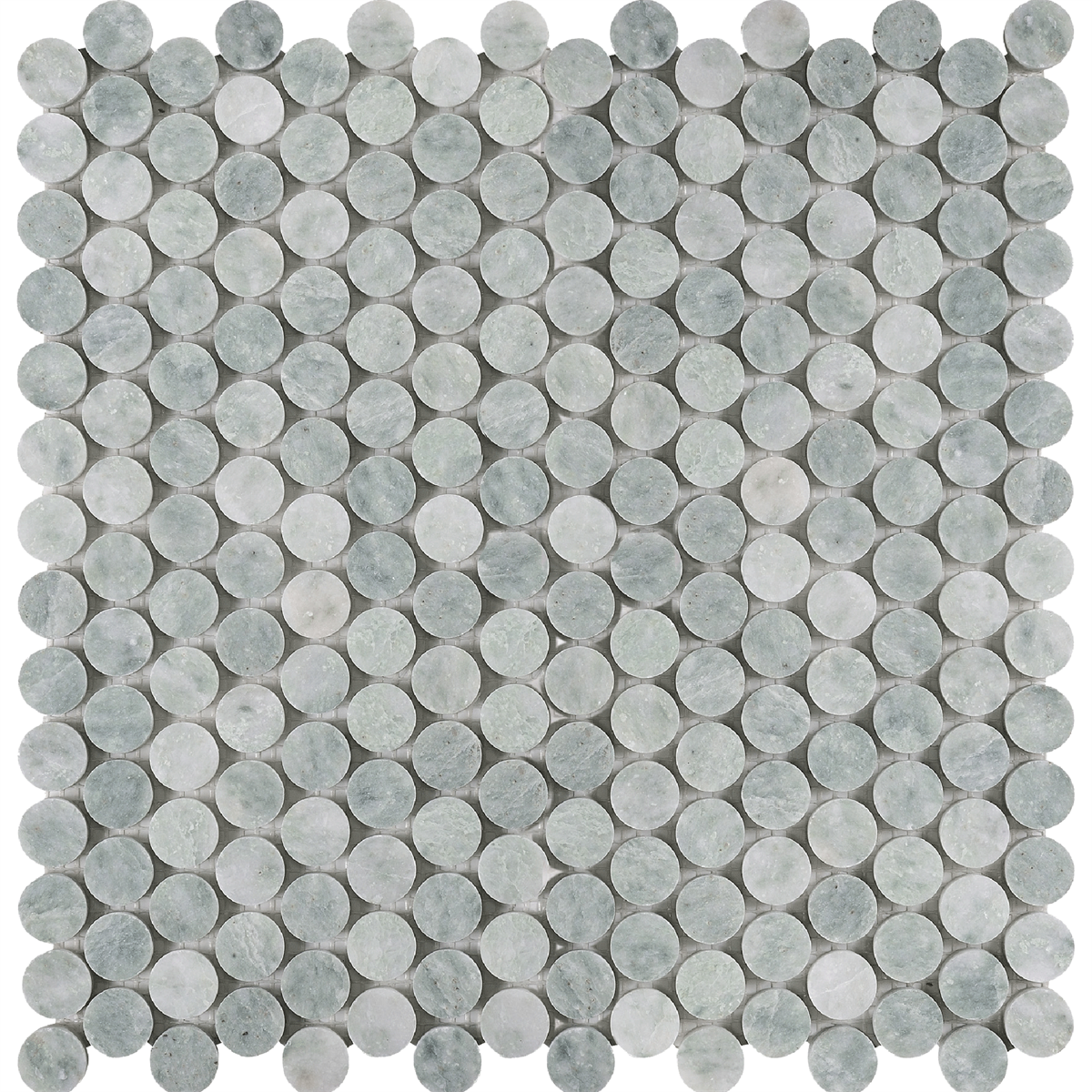 Natural Marble Orient Green Penny Round Honed Mosaic