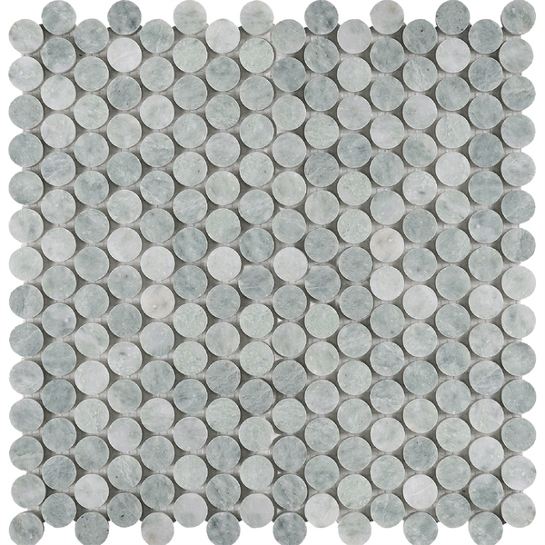 Natural Marble Orient Green Penny Round Honed Mosaic
