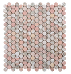 Natural Marble Norway Rose Penny Round Honed Mosaic