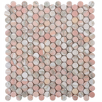 Natural Marble Norway Rose Penny Round Honed Mosaic