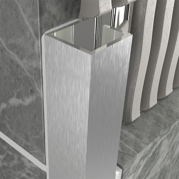 L Profile Aluminium Brushed Bright Silver 12.5 x 3000mm
