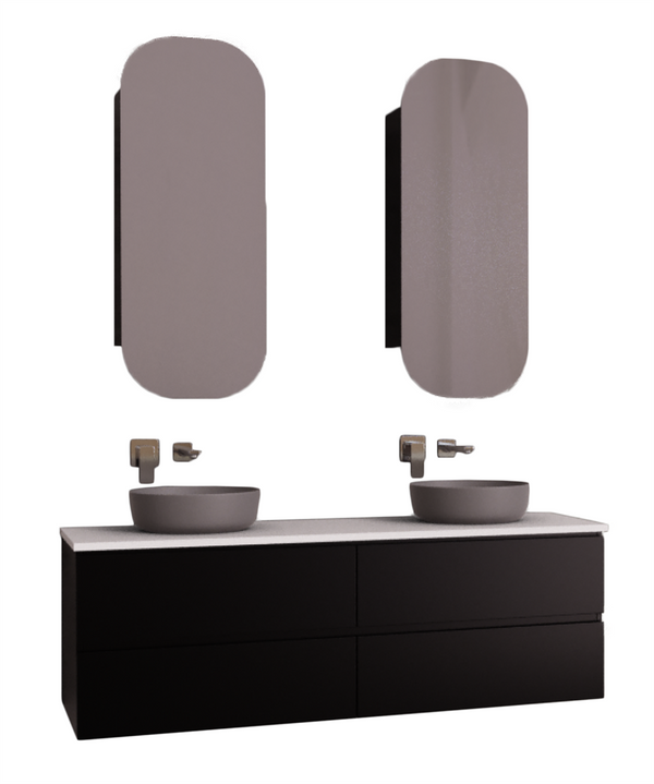 1500 Vanity Wall Hung Drawers Only with Basin & Solid Surface Top