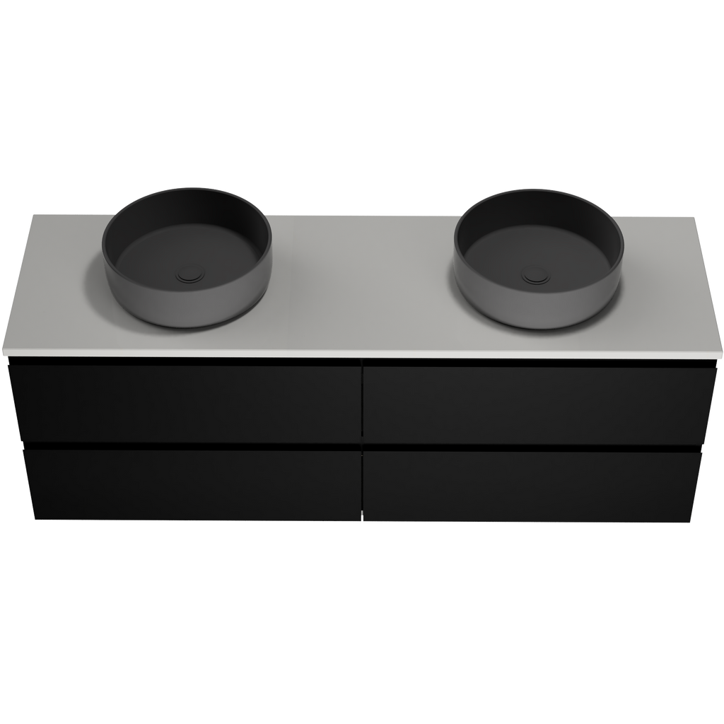 1500 Vanity Wall Hung Drawers Only with Basin & Solid Surface Top