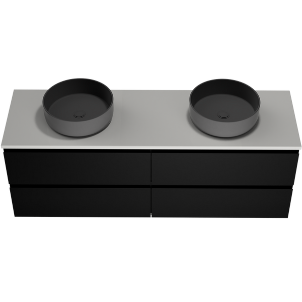 1500 Vanity Wall Hung Drawers Only with Basin & Solid Surface Top