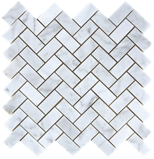 Natural Marble Carrara Herringbone Honed Mosaic
