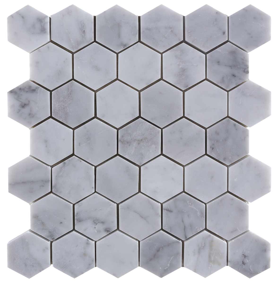 Natural Marble Carrara Hexagon Honed Mosaic