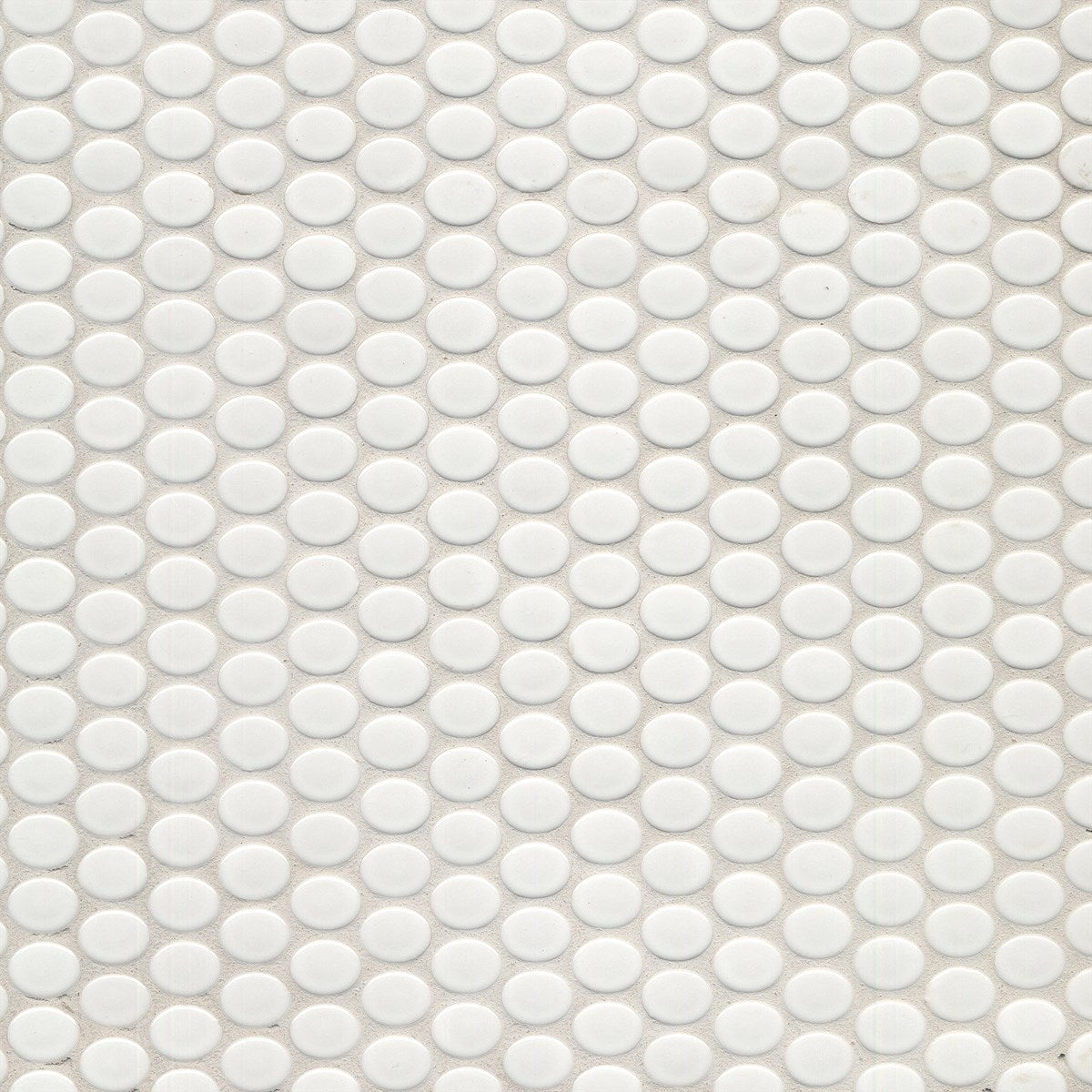 Penny Round White Mosaic Matt Tile Sample