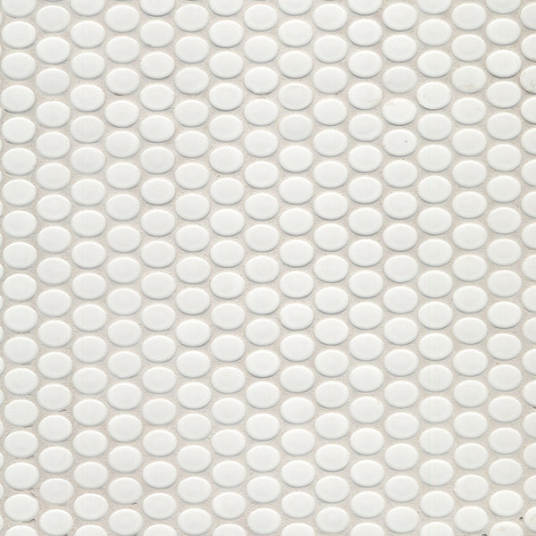 Mod Penny Round White Mosaic Matt