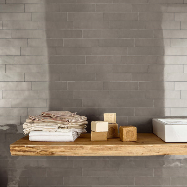 Latte Structured Gloss Tile - lifestyle view