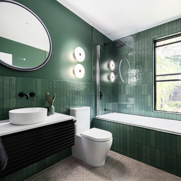 Dark Green Structured Gloss Tile - lifestyle view