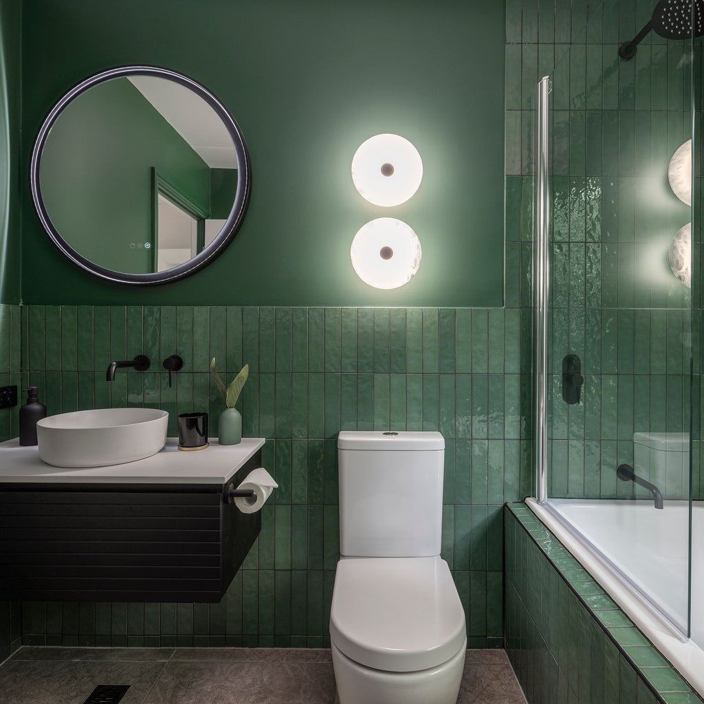 Dark Green Structured Gloss Tile - lifestyle view