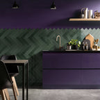 Dark Green Structured Gloss Tile - lifestyle view