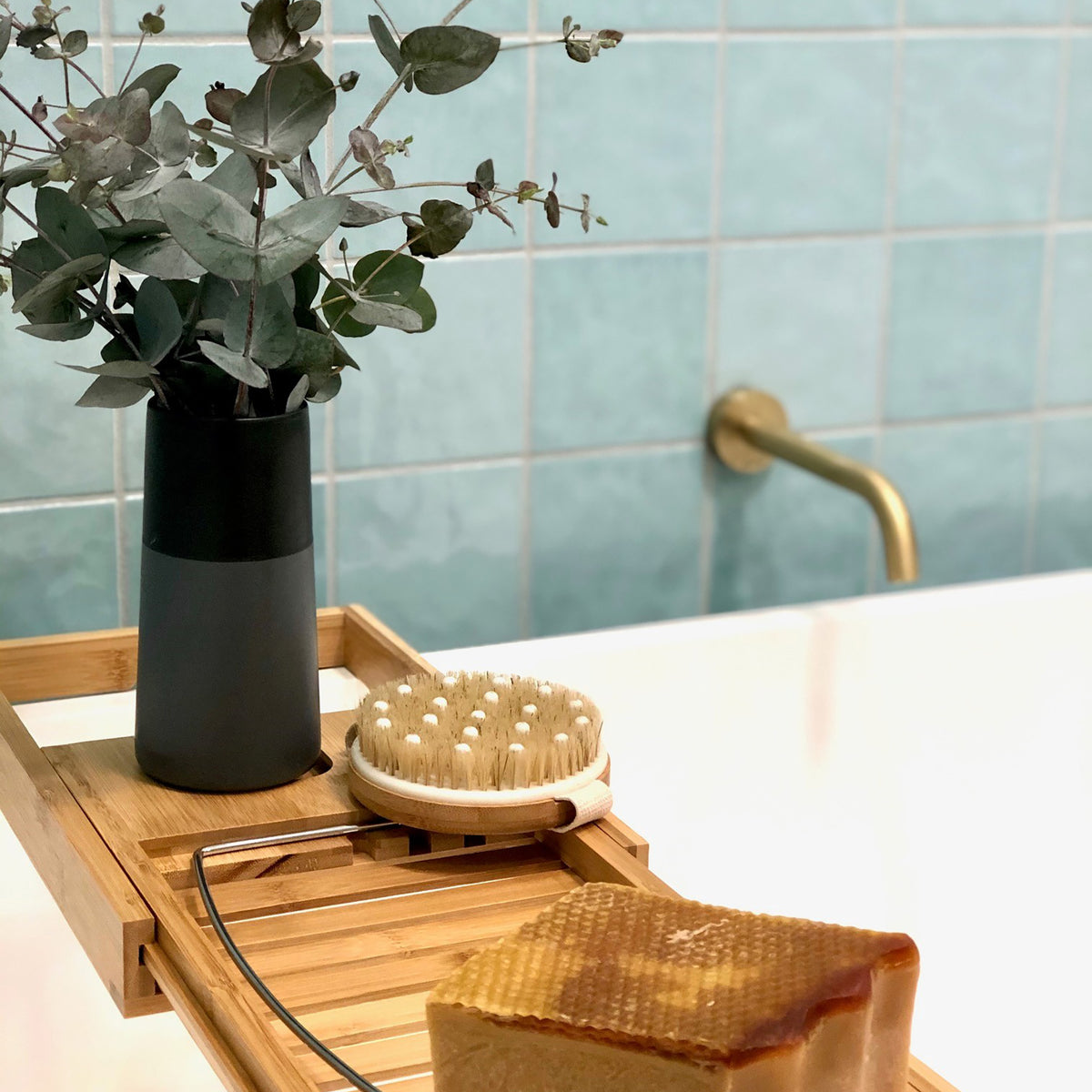 Mint Structured Gloss Tile - lifestyle view