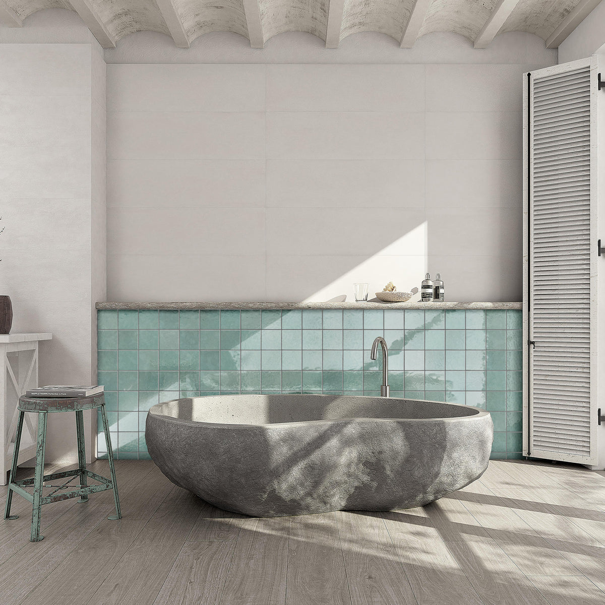 Mint Structured Gloss Tile - lifestyle view