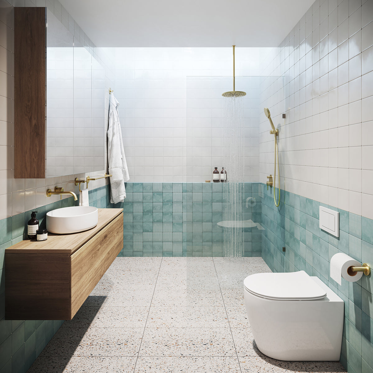 White Structured Gloss Tile - lifestyle view