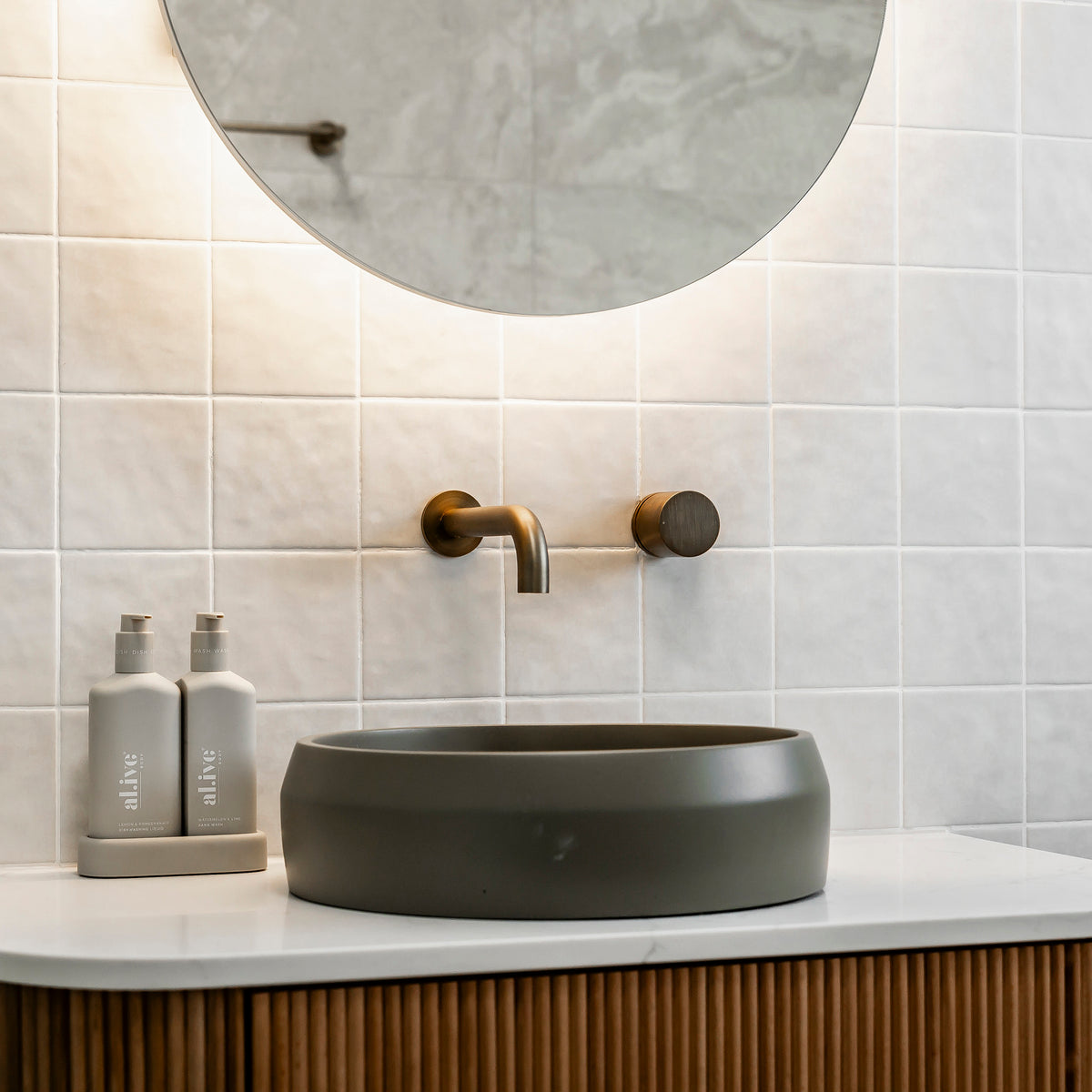 White Structured Gloss Tile - lifestyle view