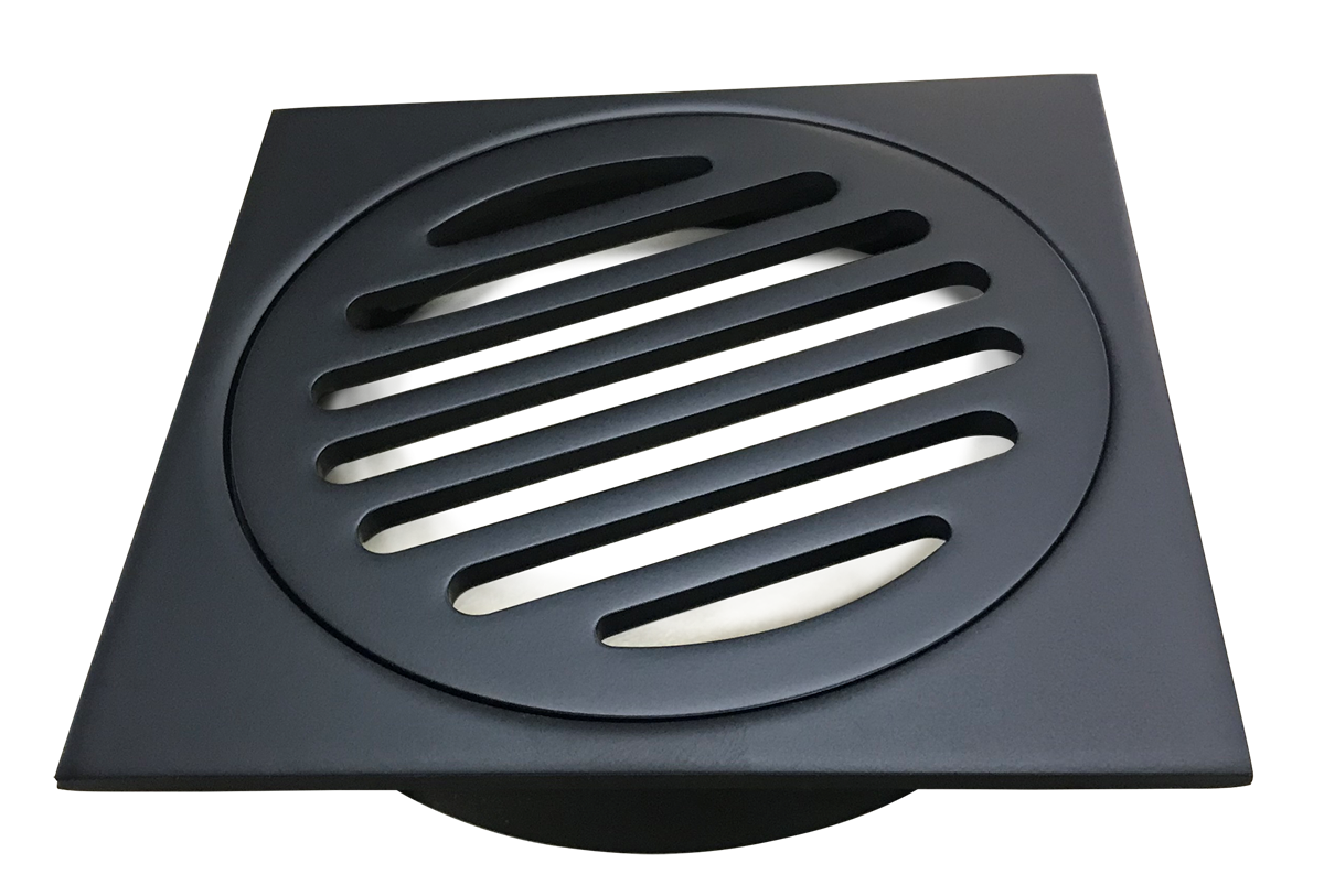 Square Grate Matt Black 110X110X100mm