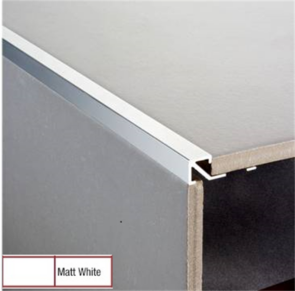 Square Edge Aluminium Matt White 8 x 3000mm