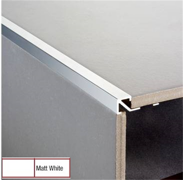 Square Edge Aluminium Matt White 12 x 3000mm
