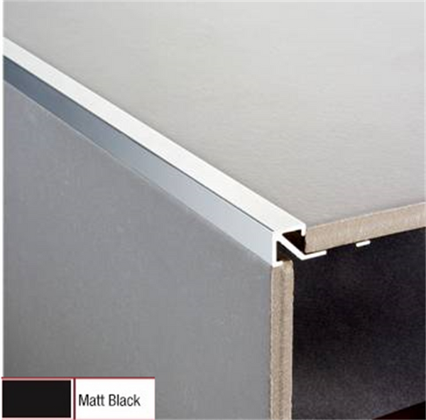 Square Edge Aluminium Matt Black 8 x 3000mm