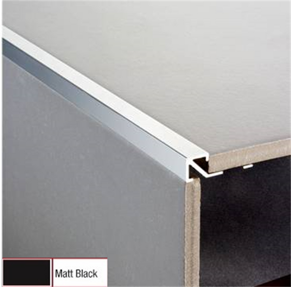 Square Edge Aluminium Matt Black 12 x 3000mm