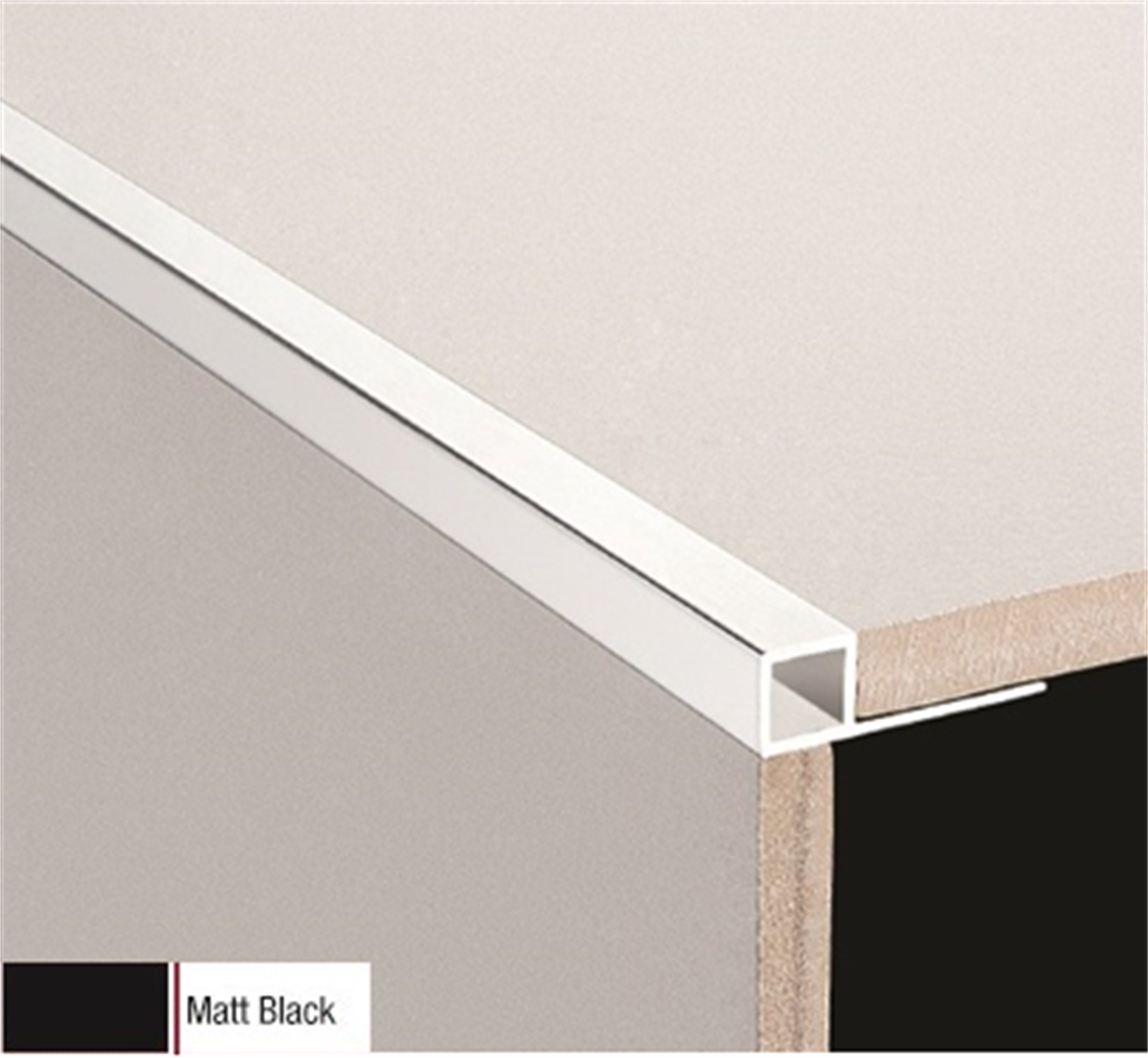 Square Edge Aluminium Matt Black 6 x 3000mm