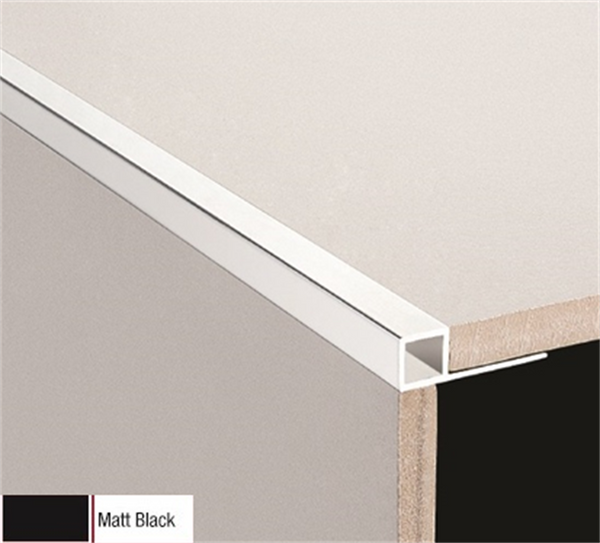 Square Edge Aluminium Matt Black 10 x 3000mm