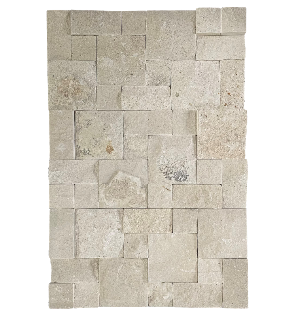 Natural Limestone White Roughcut Structured Matt (Pack of 6)