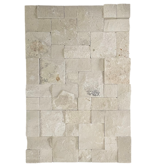 Natural Limestone White Roughcut Structured Matt (Pack of 6)