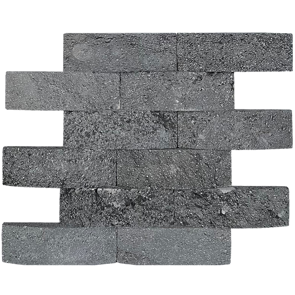 Natural Stone Black Lava Basket Weave Embossed Honed (Pack of 12)