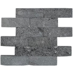 Natural Stone Black Lava Basket Weave Embossed Honed (Pack of 12)