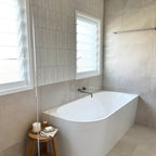 White Structured Satin Tile - lifestyle view