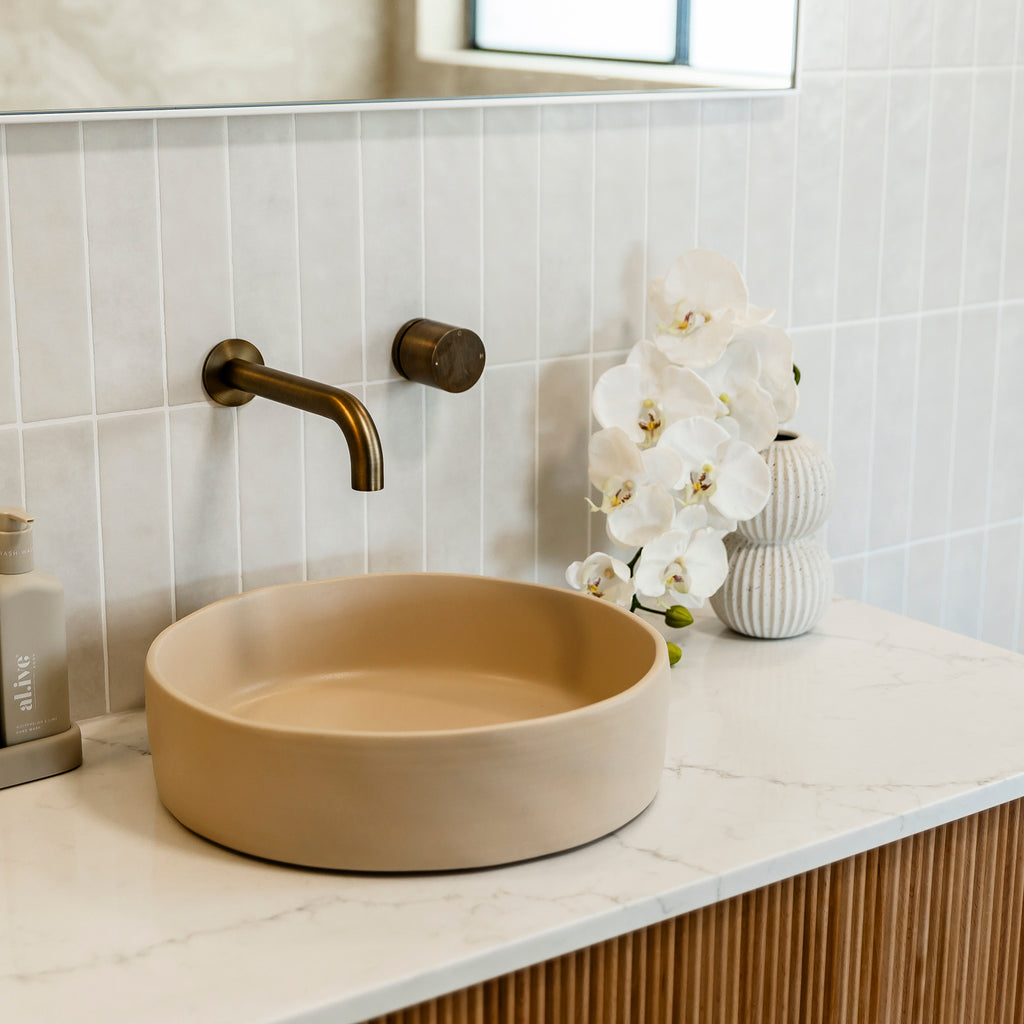White Structured Satin Tile - lifestyle view