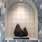 White Structured Satin Tile - lifestyle view