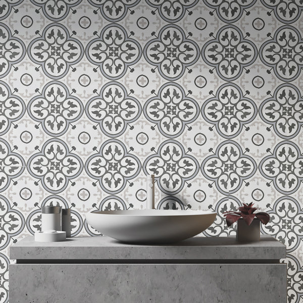 Provincial Grey  Matt Tile - lifestyle view