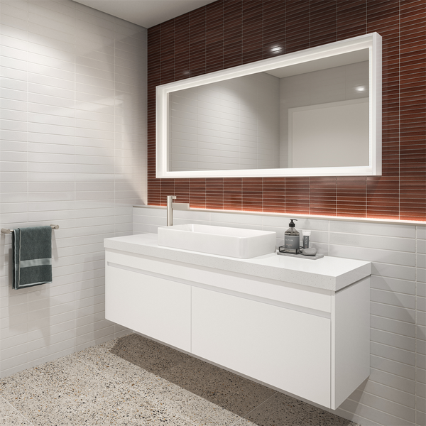 1500 Vanity Wall Hung Drawers Only with Basin & Solid Surface Top