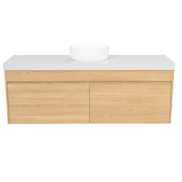 1500 Vanity Wall Hung Drawers Only with Basin & Solid Surface Top
