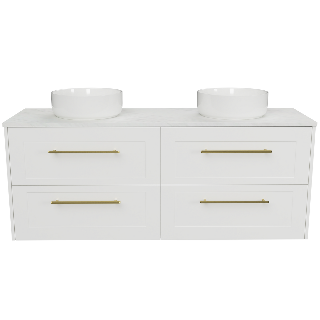 Vanity Wall Hung 1500 Double WG Basins SilkSurface AC Top