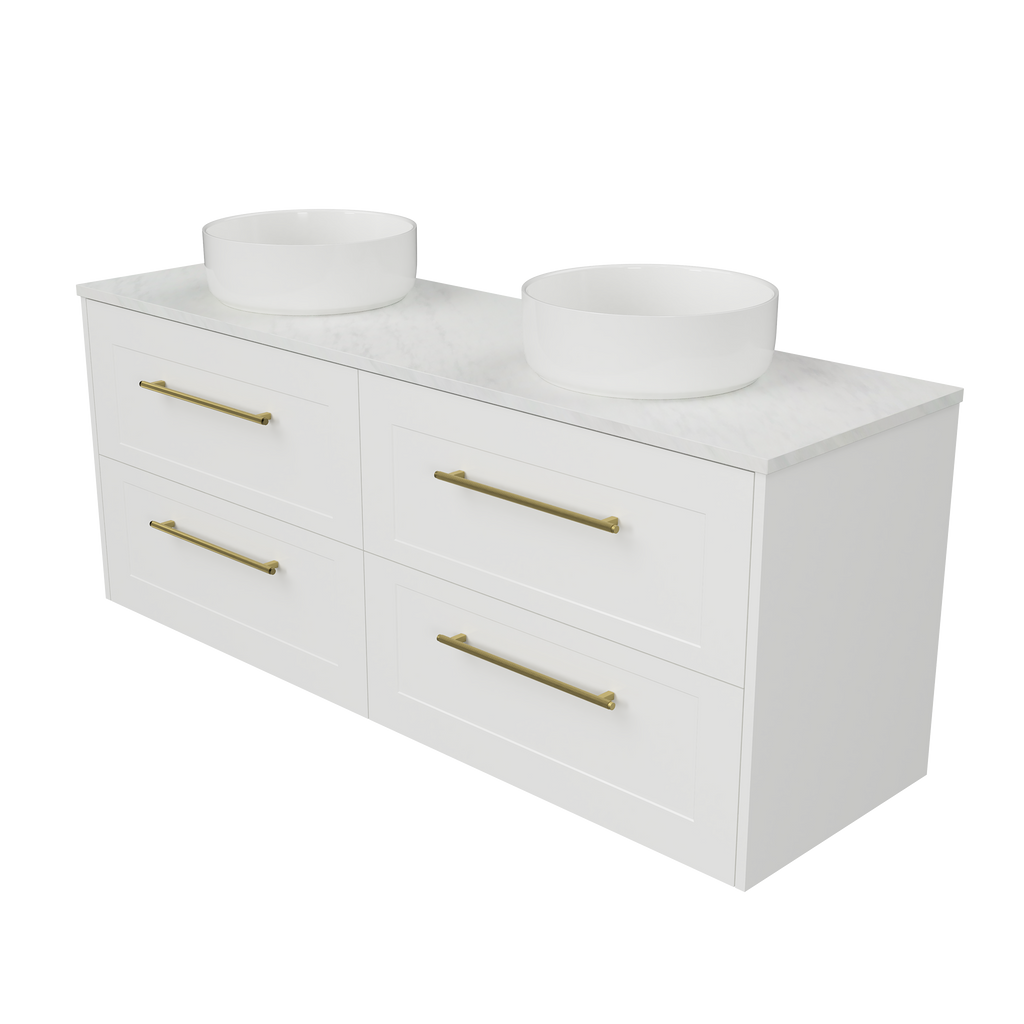 Vanity Wall Hung 1500 Double WG Basins SilkSurface AC Top