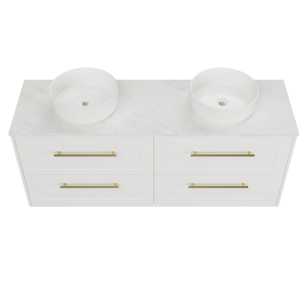 Vanity Wall Hung 1500 Double WG Basins SilkSurface AC Top