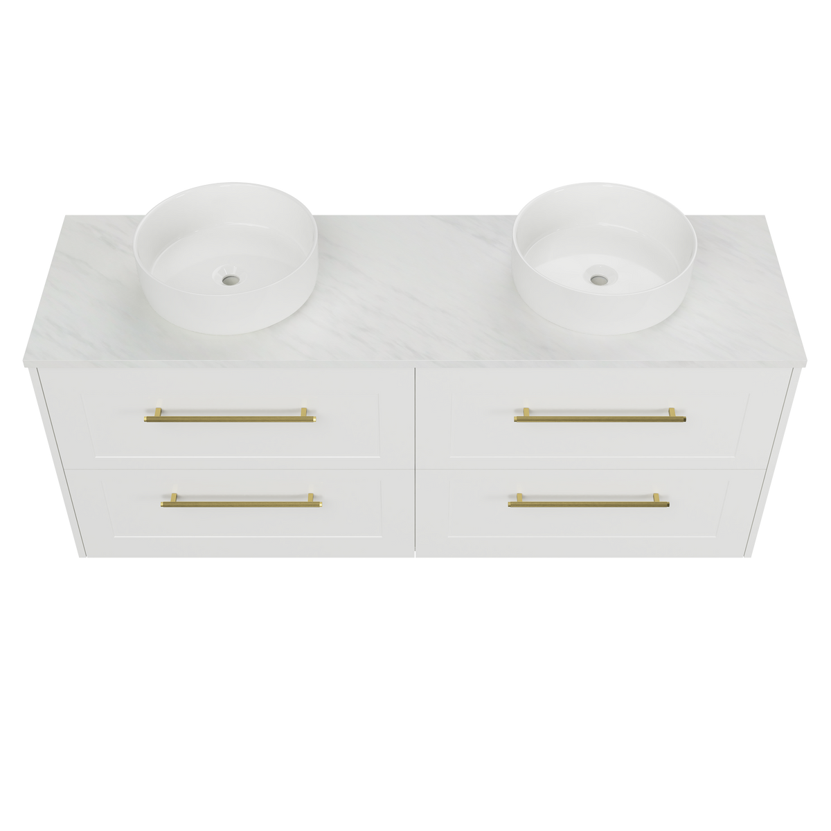 Vanity Wall Hung 1500 Double WG Basins SilkSurface AC Top