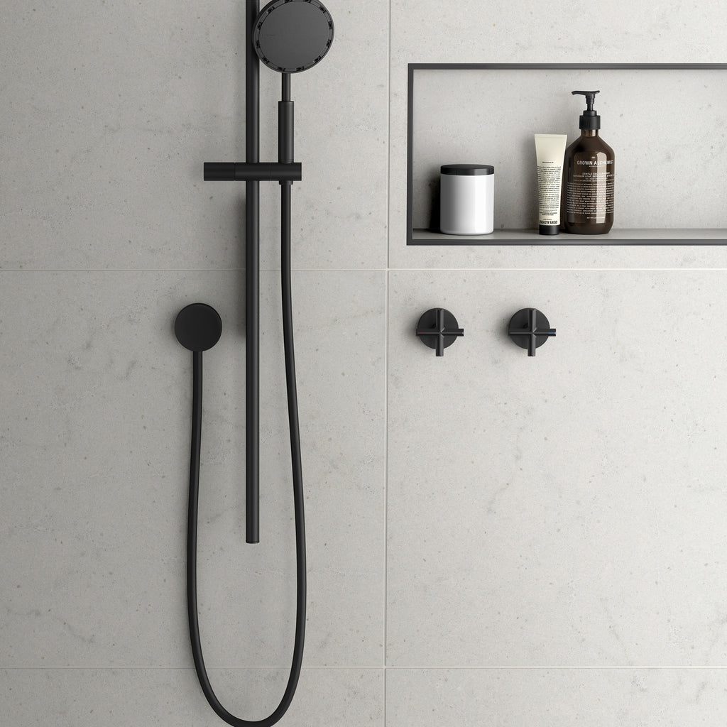 Iko Hydro Sense Rail Shower Matte Black - lifestyle view