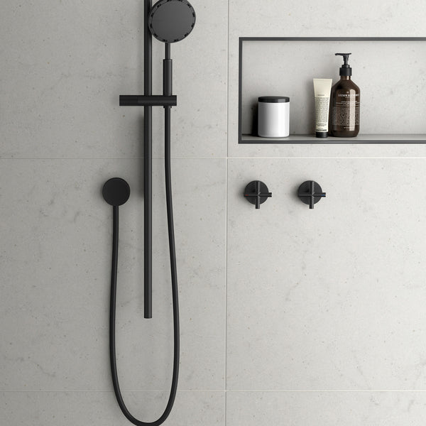 Iko Hydro Sense Rail Shower Matte Black - lifestyle view