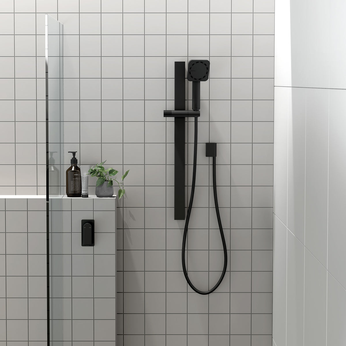 Orli Hydro Sense Rail Shower Matte Black - lifestyle view