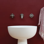 Basin Outlet Curved 180 Brushed Nickel - lifestyle view