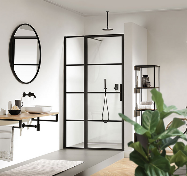Front Only Shower Screen Framed 1200X2100 Matte Black