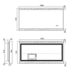 LED Touch Sensor Mirror with Demister 1500x750x40mm