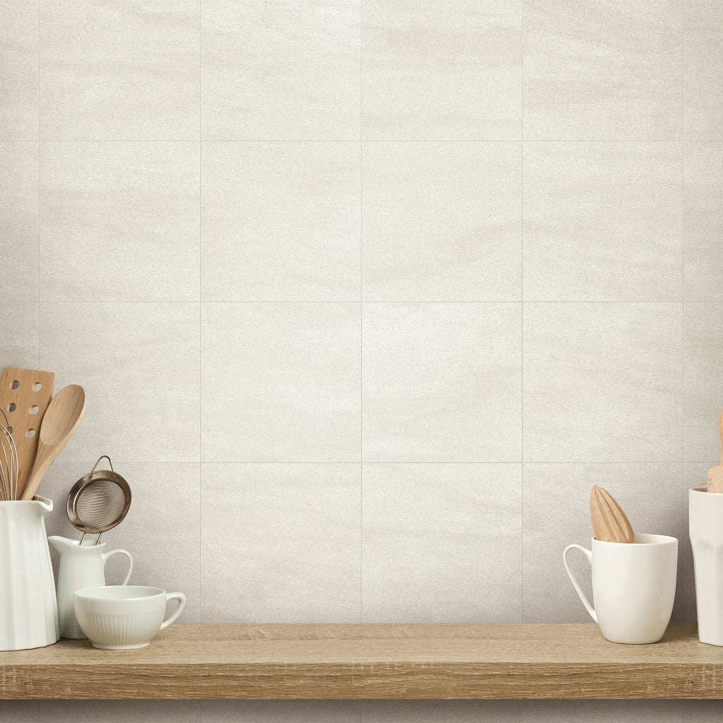 Almond Microtec Textured Tile - lifestyle view
