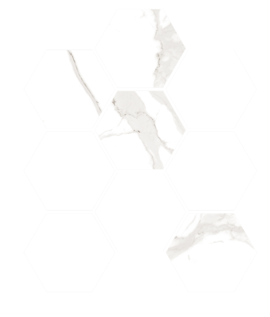 Shape Carrara Gold Large Hexagon Satin Mosaic